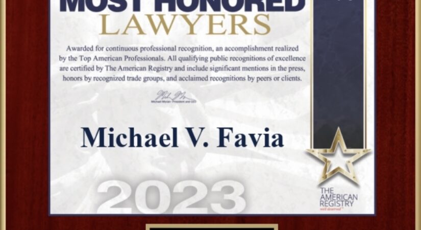Chicago Attorney Michael V. Favia Acknowledged in America's Most Honored Lawyers, Top 1% Recognition Award